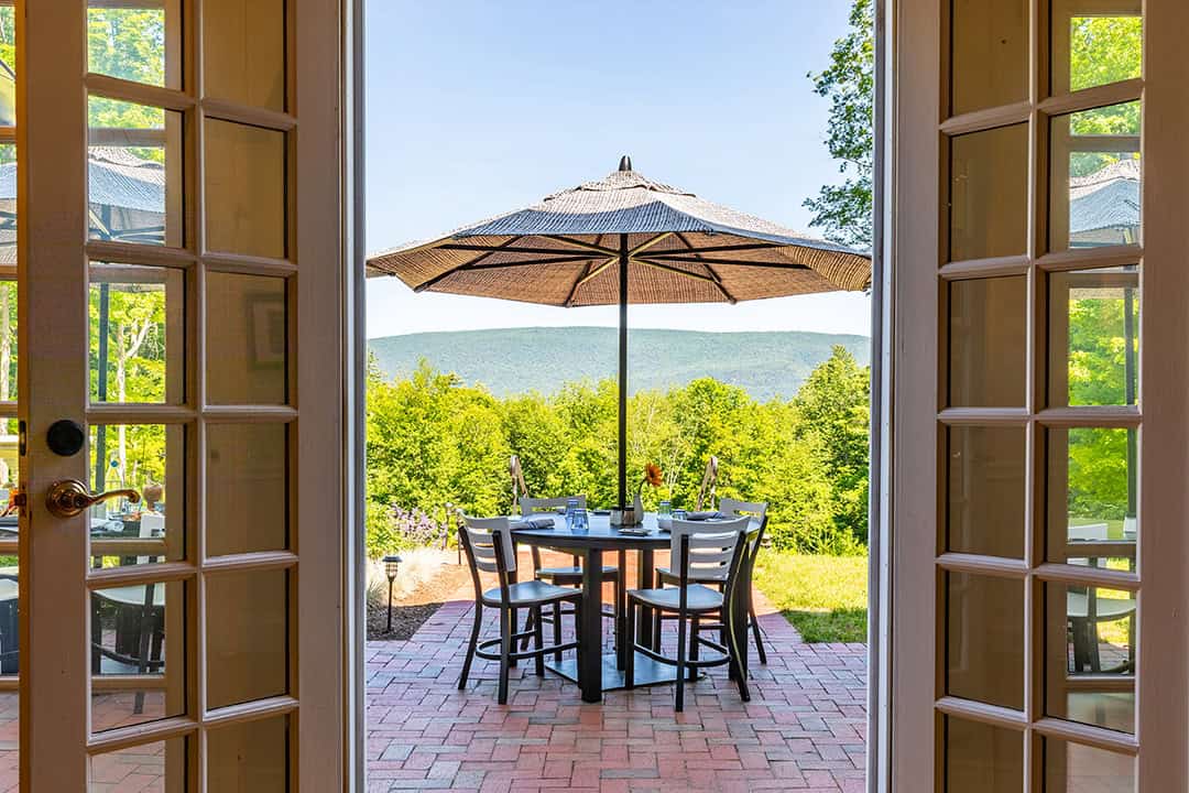Curate Cafe Patio Seating Mountains
