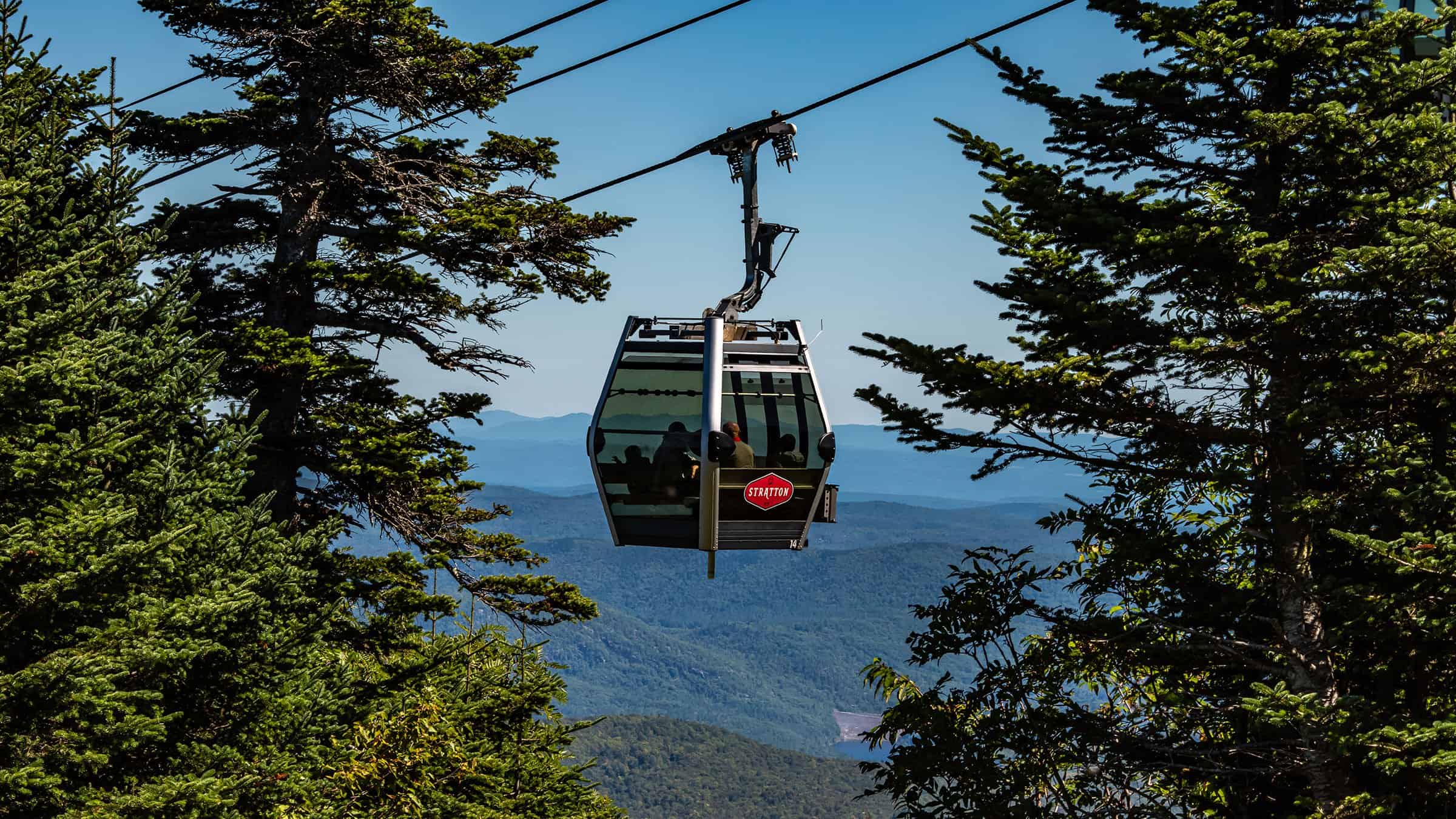 Stratton Mountain Resort Summer Gondola View of Mountains